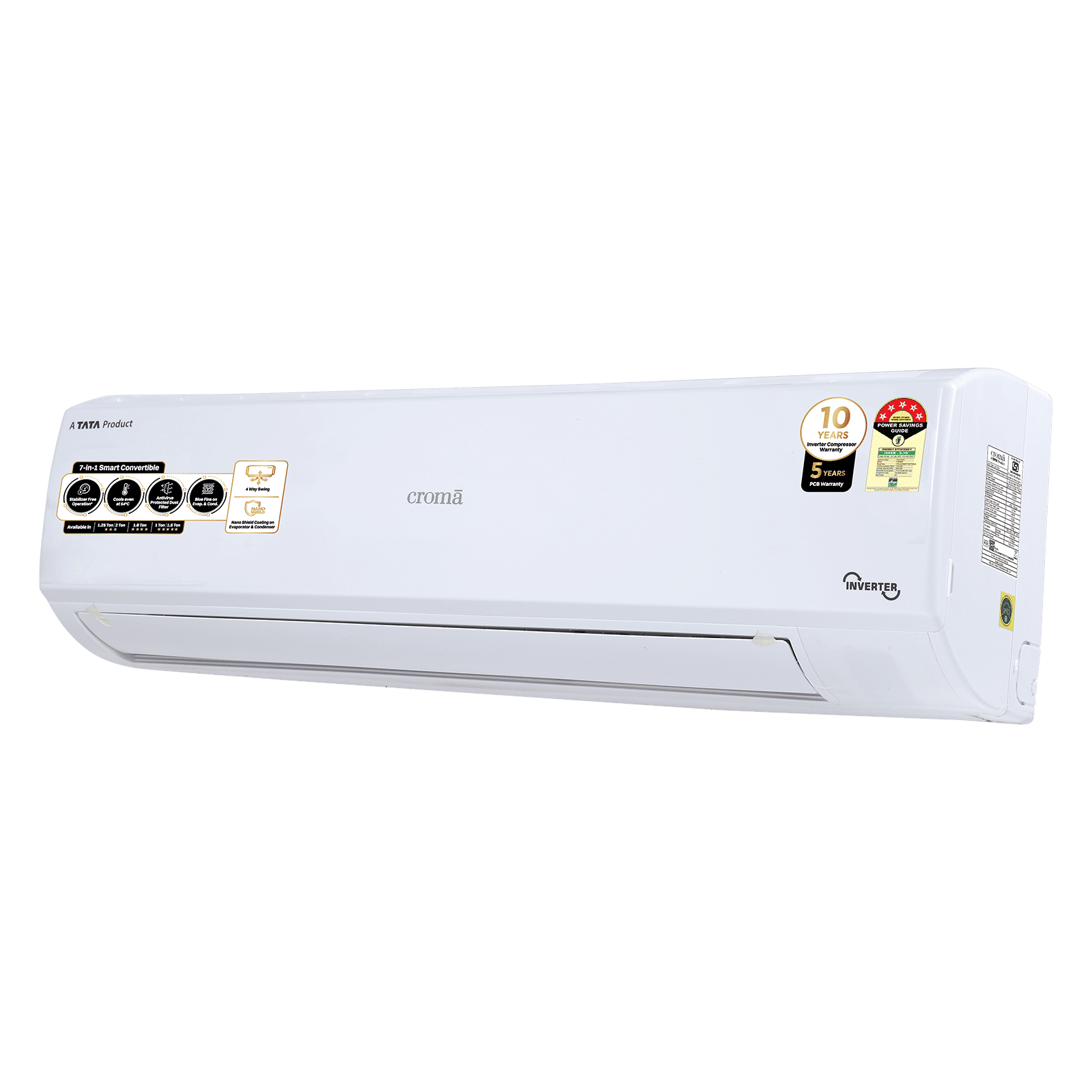 Buy Croma 7 in 1 Convertible 1.5 Ton 4 Star Inverter Split AC with